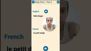 💡new ⛹️body 👂parts in 🇫🇷french easy and less than a 🕛minute part2 [upl. by Nelram]