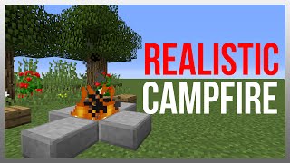 Minecraft 112 Redstone Tutorial  Realistic Campfire [upl. by Yelsnit]