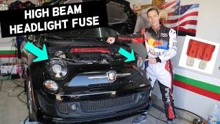 FIAT 500 HIGH BEAM HEADLIGHT FUSE LOCATION REPLACEMENT HIGH BEAMS NOT WORKING [upl. by Nuzzi]