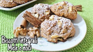 Biscotti morbidi con mele e noci integrali  ricetta facile 🍏🍪 [upl. by Thurstan]