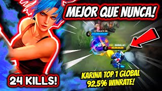 ¡KARINA MAS FUERTE QUE NUNCA EN EL META ASESINO KARINA TOP 1 GLOBAL 925 WINRATE  MOBILE LEGENDS [upl. by Oht133]