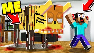 SCARY GOREFIELD PRANK IN MINECRAFT SCP3166  MCPE Trolling Video [upl. by Ahsaf548]