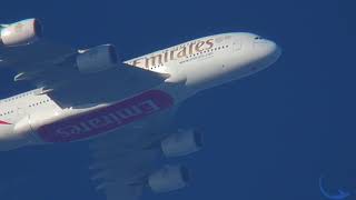 Contrail spotting Emirates A380 over Szeged [upl. by Ahsirkal]