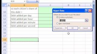 Excel Magic Trick 104 National Debt Web Query [upl. by Lombardy]