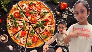 New Pizza Recipe Revealed by Twin Kids 🍕  Ekam amp Sukhmani Fun Cooking Vlog [upl. by Gomar]