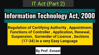 Certifying Authority under IT Act 2000 Regulation of Certifying Authority under IT Act 2000Part 2 [upl. by Ladnor108]