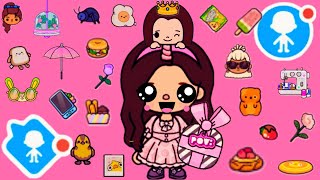 PINK DRESS TOCA BOCA WORLD HACKS AND GIFTS NEW HAIR AND CLOTHES [upl. by Robi]