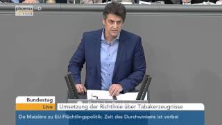 Bundestag Debatte zur Umsetzung der Richtlinie über Tabakerzeugnisse am 25022016 [upl. by Clari258]