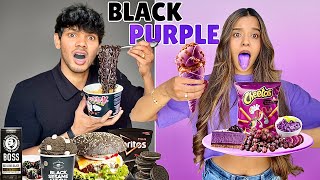 Eating Only One Colour Food for 24 Hours  Black amp Purple Challanage  Yash and Hass [upl. by Illom]