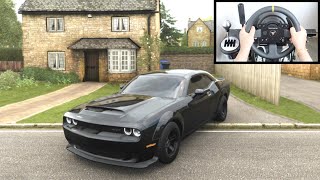 Forza Horizon 4 Dodge Demon vs Police Chase Thrustmaster Steering Wheel Gameplay [upl. by Doretta227]