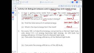 Integrated Science Chapter 5  Energy  Conservation of Energy Efficiency and Sankey Diagram 3 [upl. by Damalas]