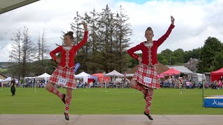 Highland Fling Scottish Highland Dance competition during 2022 Dufftown Highland Games in Scotland [upl. by Aivata780]