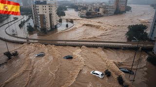 Great destruction in MalagaSpain Dams overflowedcity completely flooded [upl. by Bate]