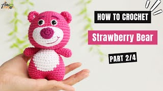 540  Strawberry Bear Amigurumi 24  How To Crochet Dolls Amigurumi  AmiSaigon [upl. by Vivyan]