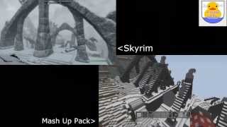 Skyrim Vs Minecraft Side By Side Comparison Pt12 My Opinion MashUp Pack [upl. by Annawik]