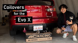 Evo X is finally lowered on BC Racing Coilovers [upl. by Ahsemit]