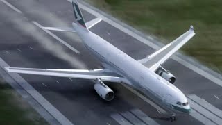 Cathay Pacific Flight 780  Landing Animation [upl. by Hyatt]