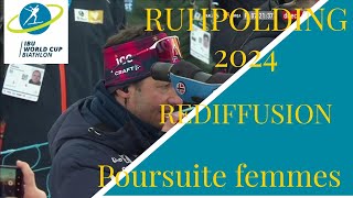 BIATHLON 2024 POURSUITE FEMMES RUHPOLDING 2024 [upl. by Noivax]