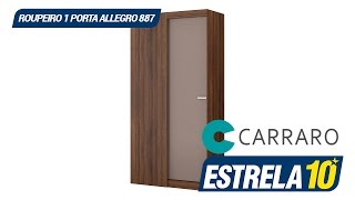 Montagem Roupeiro Uma Porta Allegro 887  Móveis Carraro [upl. by Zoldi]