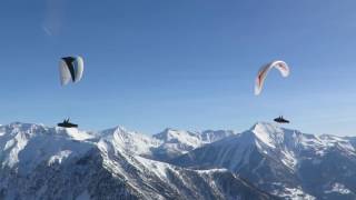 Dust devil in winter   Paragliding in the Alps [upl. by Kippie]