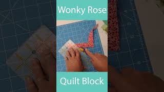 Wonky Rose Quilt Block quilt quiltpatterns [upl. by Arehs373]