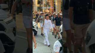 Jin the Paris Olympic torch bearer representing his country [upl. by Eelik399]