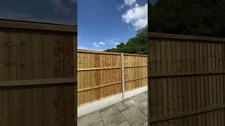 Installation of brand new featheredge fence panels with concrete posts and gravel boards [upl. by Anelem124]