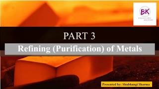 Refining  Purification of metal  Metallurgy  Class 12  Lecture by Shubhangi Sharma [upl. by Chatav694]