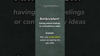 Ambivalent meaning  example  pronounce howtopronounce english shorts PronunciationManual [upl. by Howenstein]