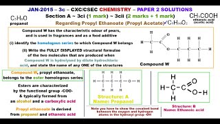 CSECCHEMP2s004  JAN2015  3c  Regarding Propyl Ethanoate Propyl Acetate [upl. by Aiahc]