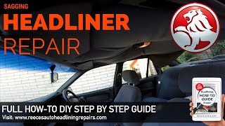 Holden Commodore Rooflining VN VP VR VS Sagging Headliner Repair  HOW TO FIX CAR ROOF LINING [upl. by Nayrb]