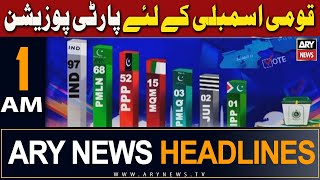 ARY News 1 AM Headlines  10th February 2024  National Assembly Ke Liye Party position [upl. by Sayer]