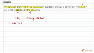 Precipitation of second group sulphides in qualitative analysis [upl. by Areht]