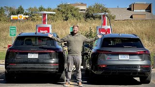 Highway Range Test Battle Old vs New Audi ETron  Heres How Much Farther The Q8 Goes On A Charge [upl. by Georgia415]