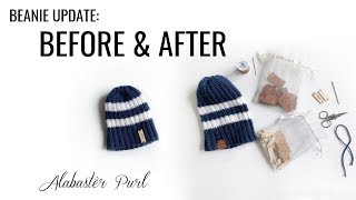 Before and After  how to add length to a knitted beanie [upl. by Myrwyn]