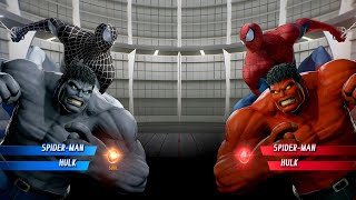 Spiderman Hulk Black vs Spiderman Hulk Red Fight  Marvel vs Capcom Infinite PS4 Gameplay [upl. by Tybald]