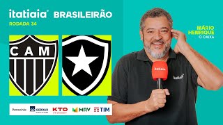 ATLÉTICO X BOTAFOGO AO VIVO NA ITATIAIA  REACT DO BRASILEIRÃO [upl. by Ellerad569]