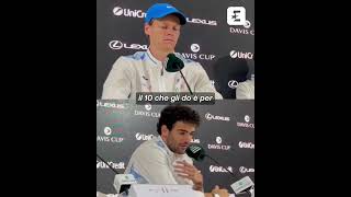 Jannik Sinner amp Matteo Berrettini Tante parole di stima in conferenza stampa Coppa Davis 🦊💙🔨 [upl. by Boys]