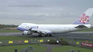 China Airlines Cargo 747400F B18706 taxi and takeoff [upl. by Eugenle173]