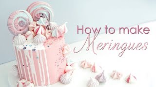 How to make Meringues to decorate your cakes  Meringue Kisses and Rosettes Recipe [upl. by Imat]