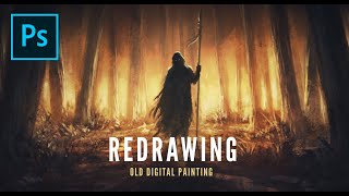 Redrawing My Old Drawings  Digital Painting Tutorial Photoshop [upl. by Osyth]