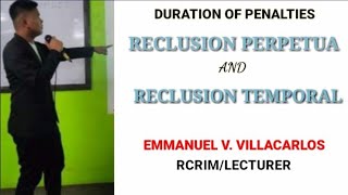 Reclusion Perpetua and Reclusion Temporal and its given penalty 🙏 ProudCRIM [upl. by Aillemac]