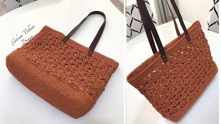 Making a Summer Knitted Bag from Paper Yarn [upl. by Hsreh]