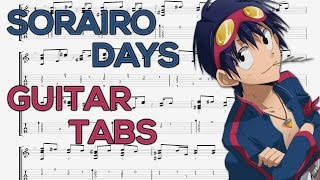 Tengen Toppa Gurren Lagann  Sorairo Days Opening Guitar Tutorial  Guitar Lesson  TABS [upl. by Akitahs596]