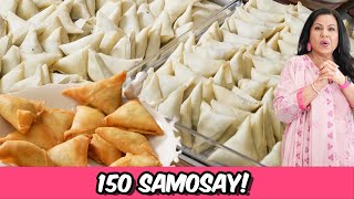 Making 150 Samosay for Iftar Tips amp Folding Technique Keema Samosa Recipe for Ramadan 2024  RKK [upl. by Pudens45]