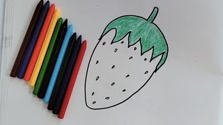 Strawberry Drawing  🍓 How To Draw Strawberry 🍓🍓 [upl. by Greabe]