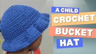 How I Crochet a Bucket Hat for My Child Easy Pattern [upl. by Ahseinat]