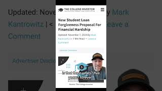 New Student Loan Forgiveness Proposal For Financial Hardship studentloans [upl. by Hnahk]