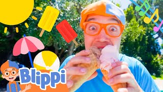 Fun in the Summer Sun  Brand New BLIPPI Outdoor Educational Pool Song for the Family [upl. by Icyac]