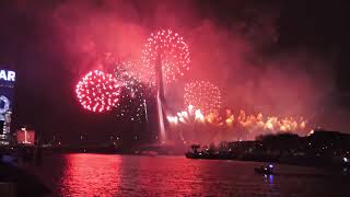 Amsterdam New year 2022 fireworks  Netherlands new year celebration Rotterdam Erasmusbrug Fireworks [upl. by Leatri89]